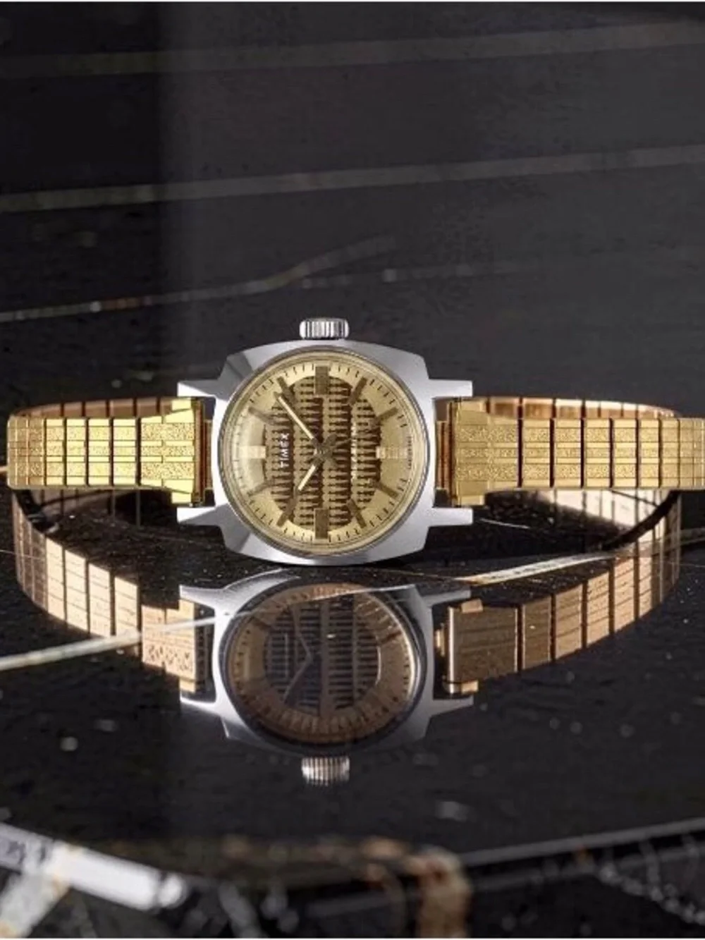 Timex Gold Stainless Steel Working Wind Up Women's Bracelet Watch